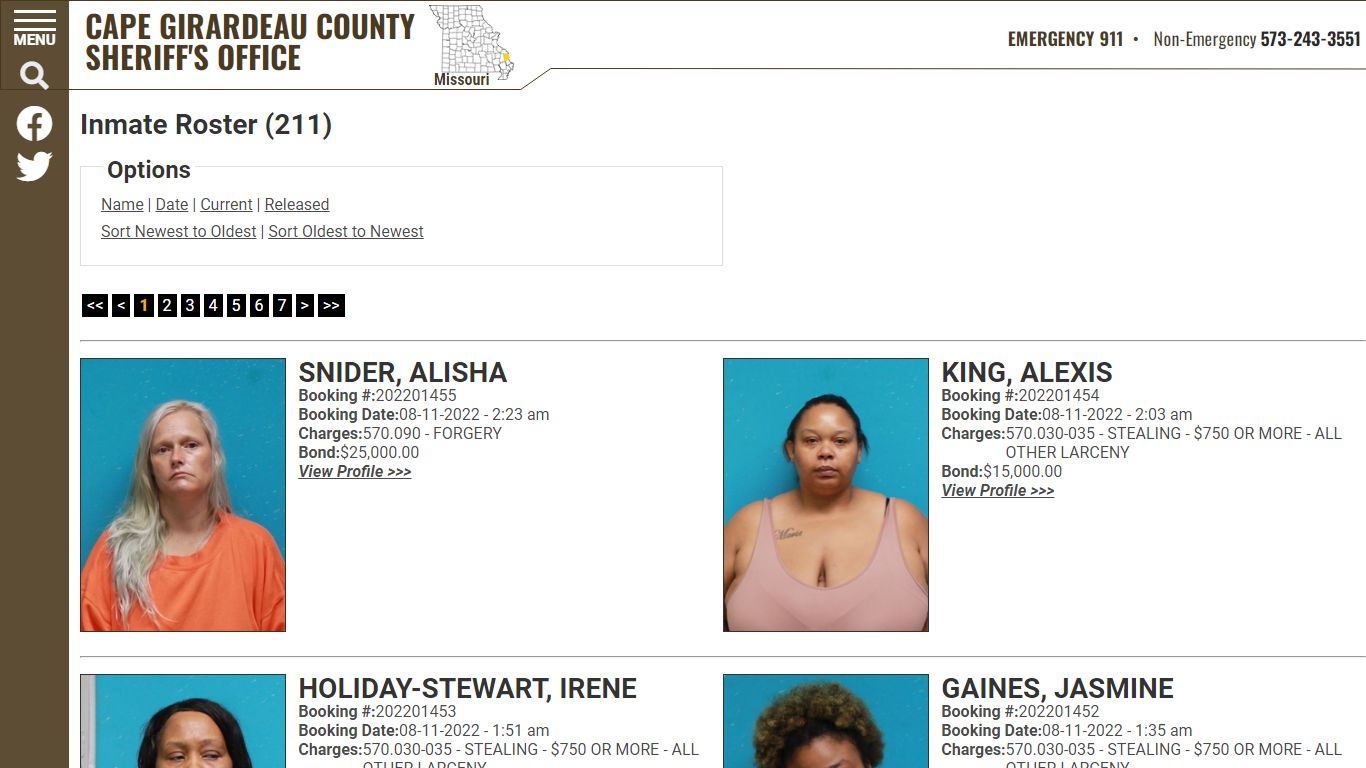 Inmate Roster - Cape Girardeau County, Missouri Sheriff's ...
